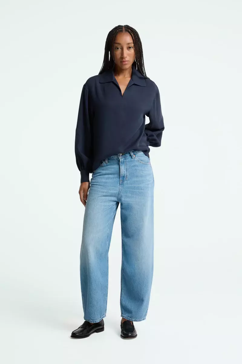 Kings Of Indigo Rheana Blues Dress Longsleeve Bluse blau